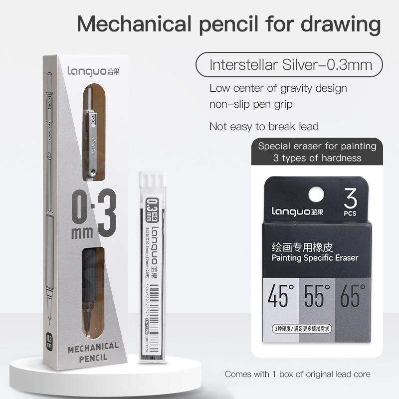 0.3 0.5 0.7mm Automatic Pencils Low Center of Gravity Retractable Nib Mechanical Pencil Set School Writing Art Painting Tools
