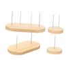 4Pcs Crochet Dolls Display Stand Bracket Decor Creative Metal Pins Portable Wooden Base Storage Rack