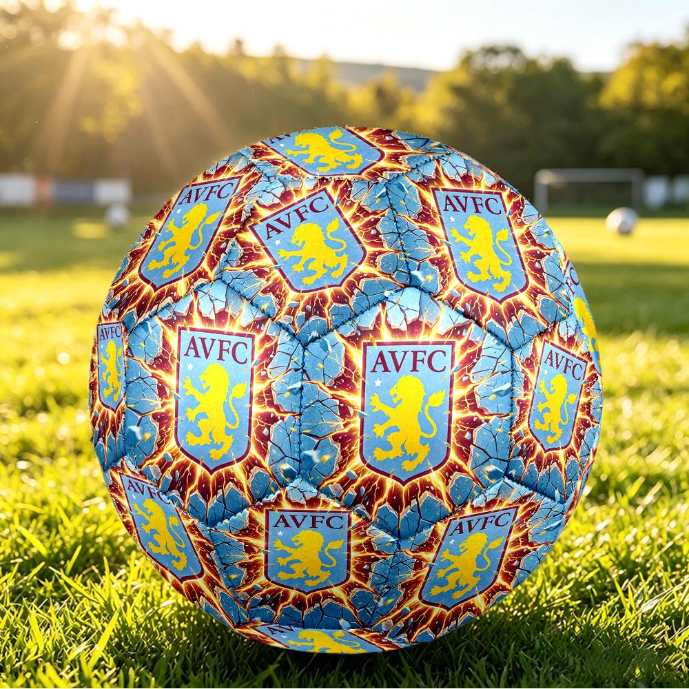 Aston Villa FootballPrinted Size 5 Soccer Ball, Anti Slip Adult Match Football Souvenir for Football Fans