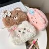 Bear Fluffy Animal Pen Bag Plush Stationery Bag Portable Pencil Pouch  Gift