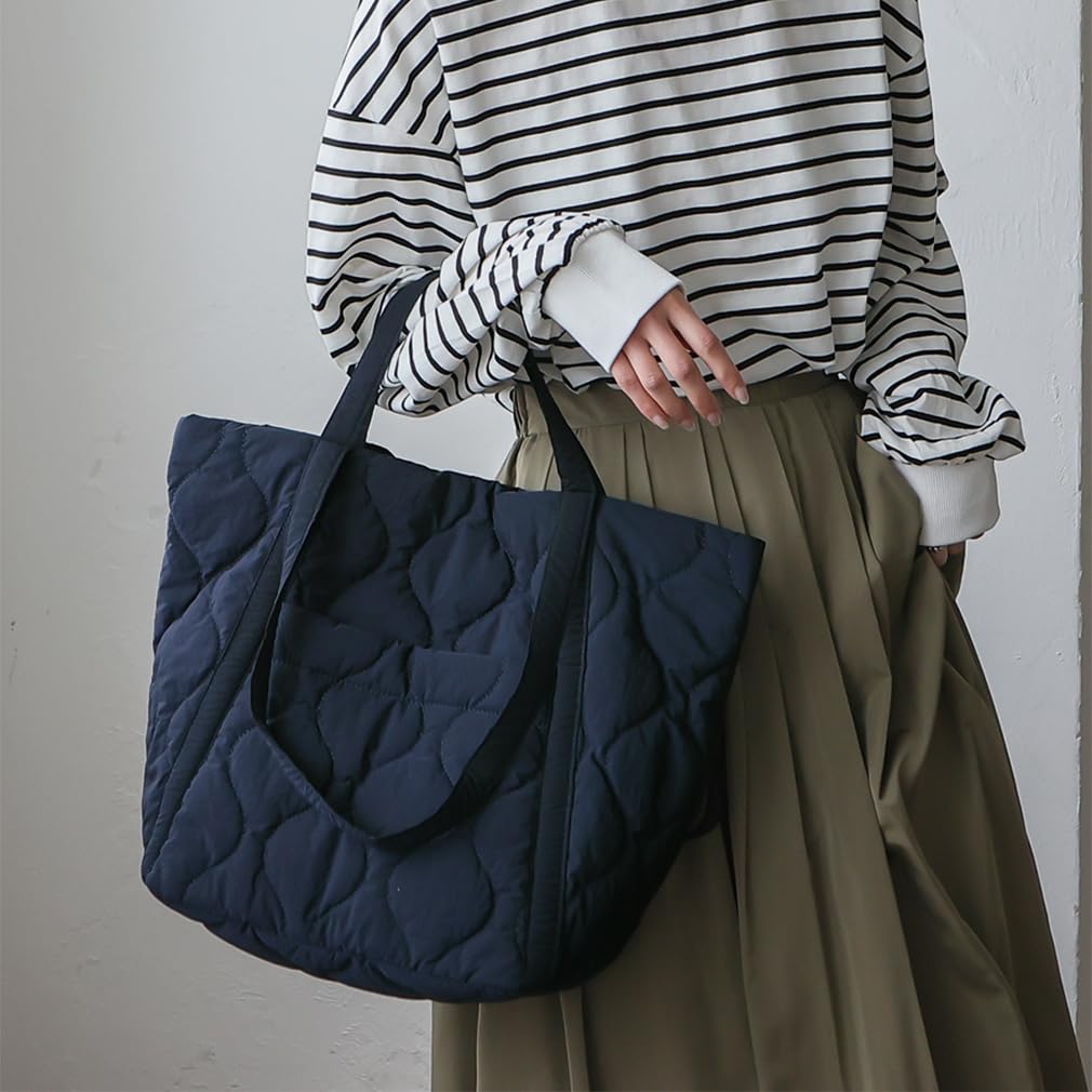 VITAFELICE Quilted Diaper Bag for Women, Sib-80040z (Navy)