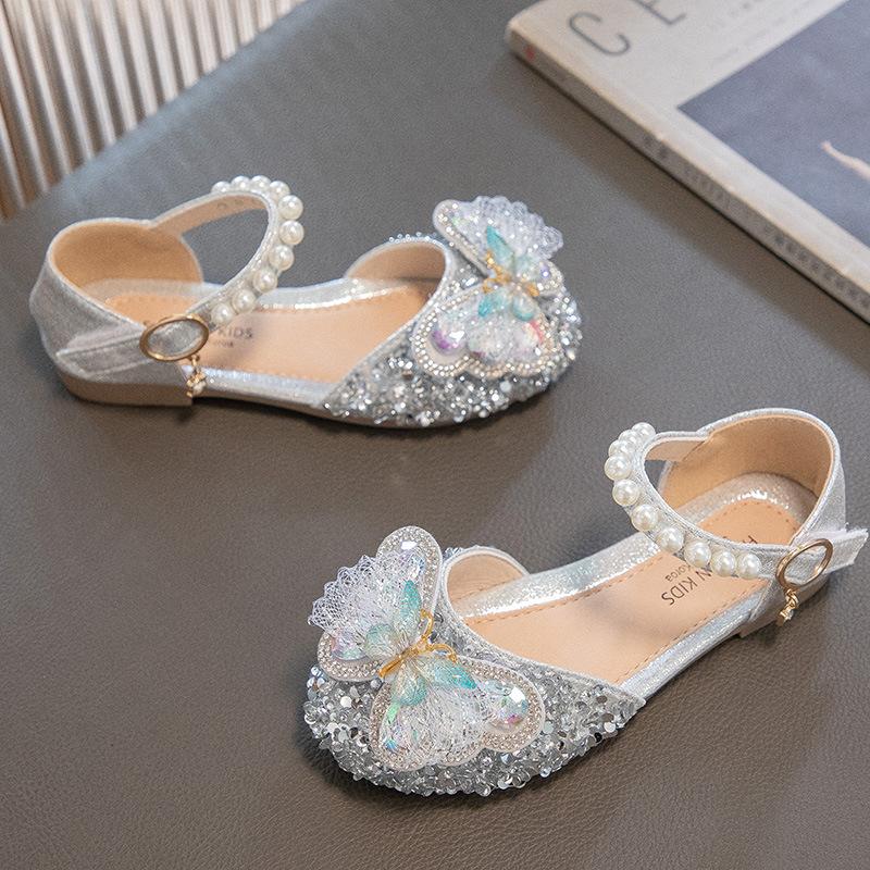 Sommer Herbst Mädchen Lederschuhe Mode Pailletten Baby Mädchen Sandalen Kinder Prinzessin Schuhe Größe 21-36
