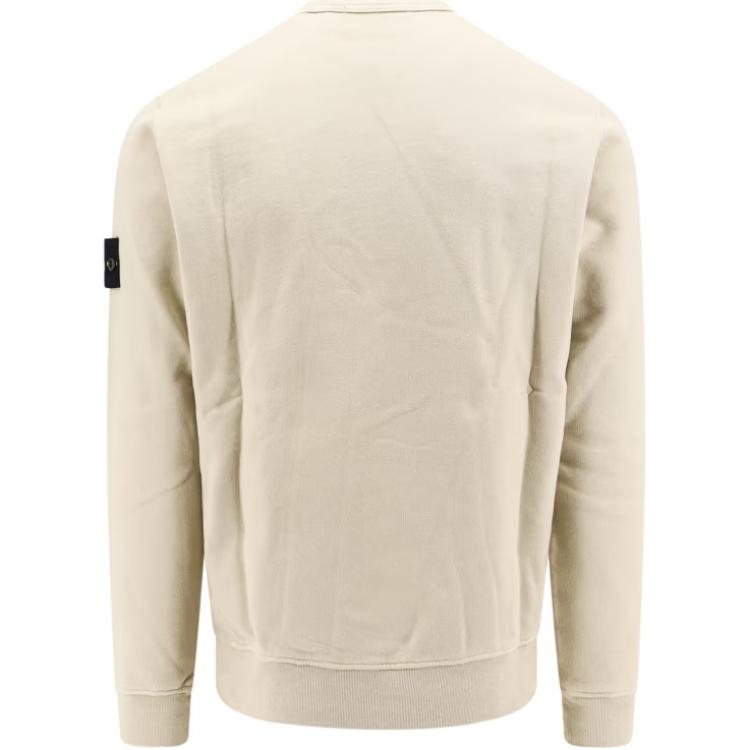 Stone Island FW24 Letter Logo Pullover Crewneck Long Sleeve Sweatshirt Men sweatshirt Beige 811562420-V0097