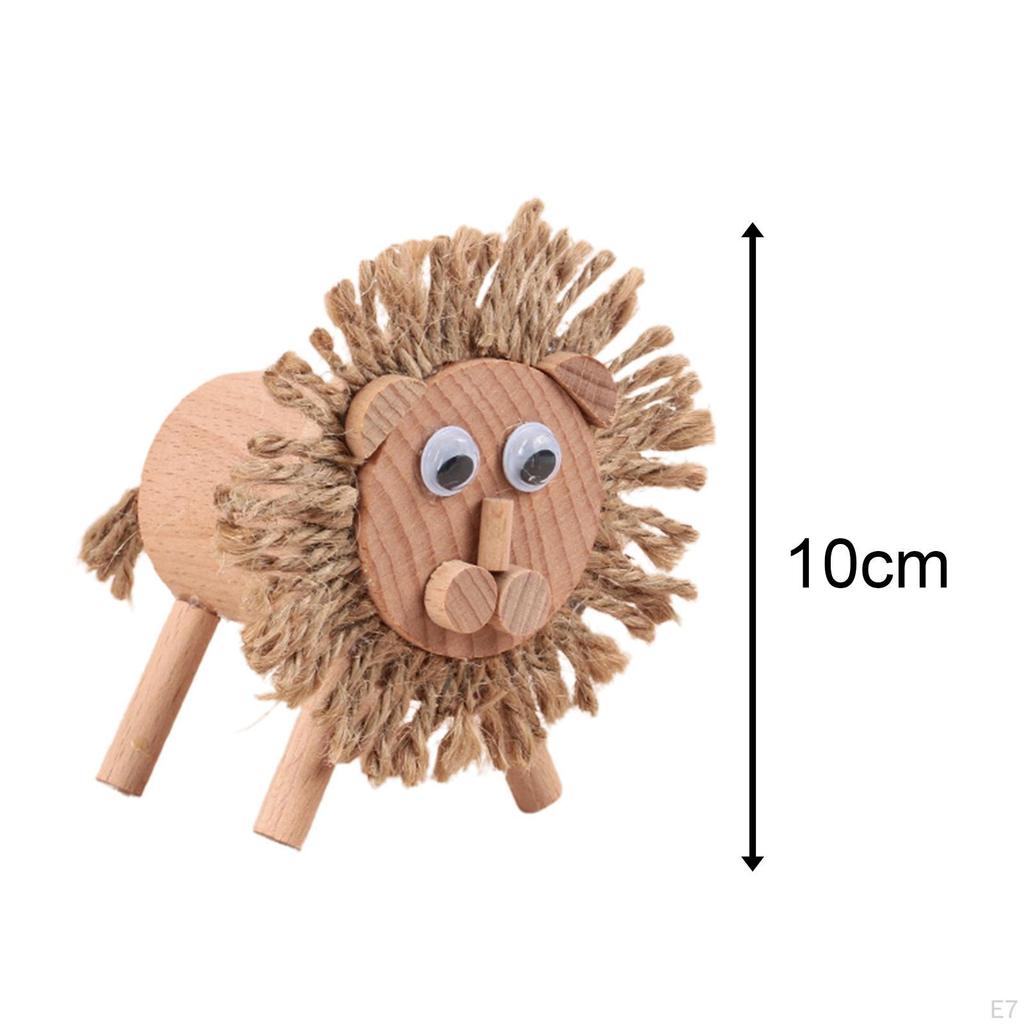 DIY Wooden Animal Decoration Educational Toys Fine Motor Skills Wood Crafts for Kids Small Animals