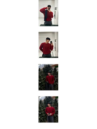 Men's Winter Thick Knit Pullover Sweater - Simple Round Neck Korean Style
