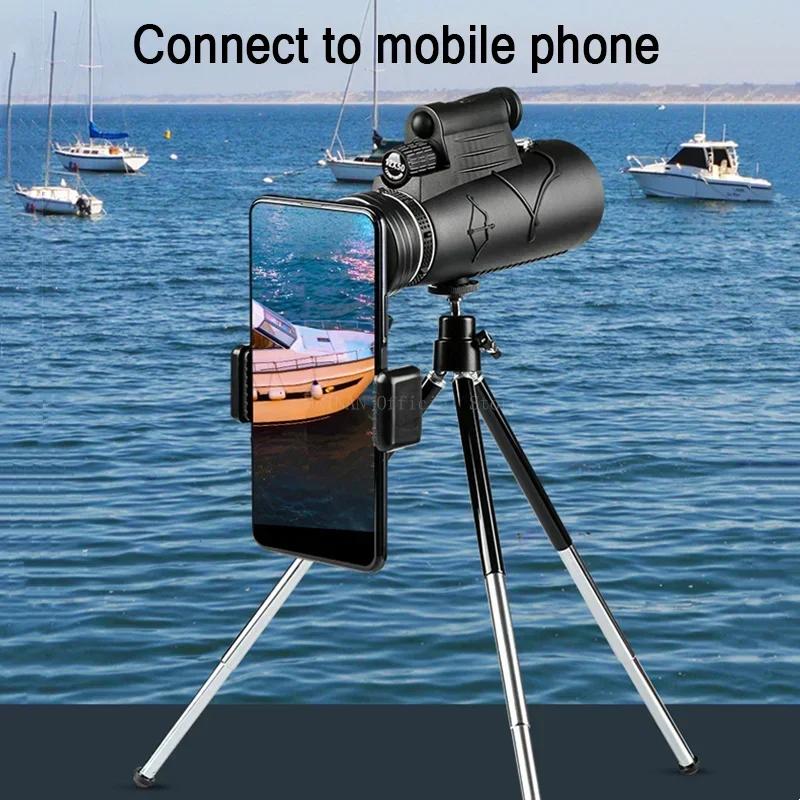 50X60 HD Professional Telescope Monocular Night Powerful Binoculars Long Range Zoom with Tripod Phone Clip Hunting Camping