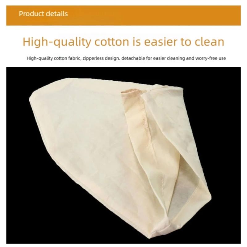 Milk Teas Cotton Filter Strainer Bag with Stainless Steel Rings for Fine Filtration in Beverage Preparation No Zippered