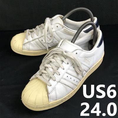 Originals Superstar Leather Sneakers US6 24 Men's White trefoil(USED)