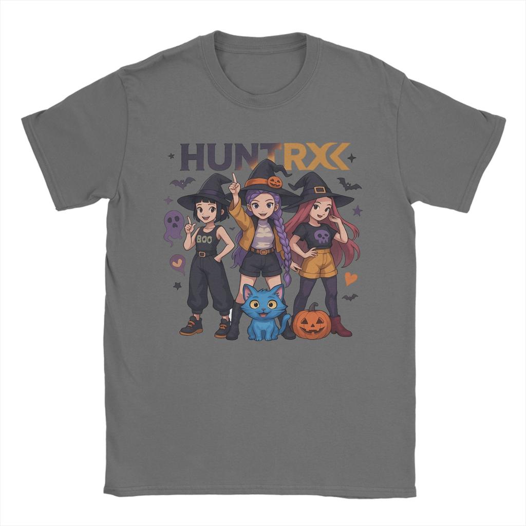 Gruseliger Hunterx Halloween Kpop Dämonenjäger Huntrix Mädchen und Tiger T-Shirt für Männer Baumwolle Humorvolles T-Shirt Rundhals T-Shirt