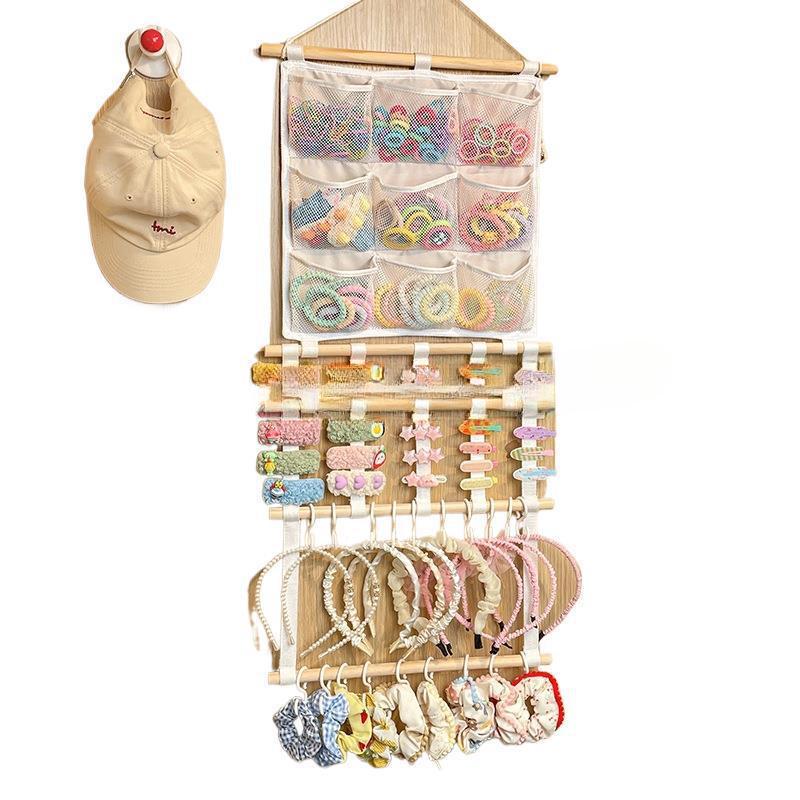 Kids' Hair Accessories Organizer: Wall-Hanging Display for Hair Ties, Headbands, Clips & Jewelry