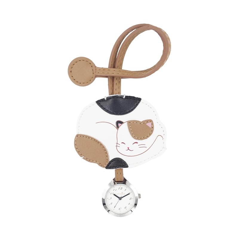 

Pocket watch catmint Good night cat hang watch [Follow] E00524S-6 WH/BR Women s