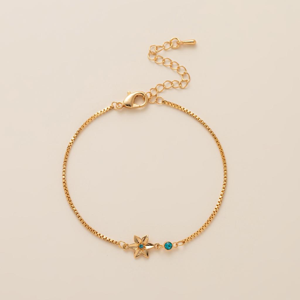 December Flower Bracelet Zircon Birthday Stone Pendant Bracelet Women'S Zodiac Flower Birthday Flower Color Retention