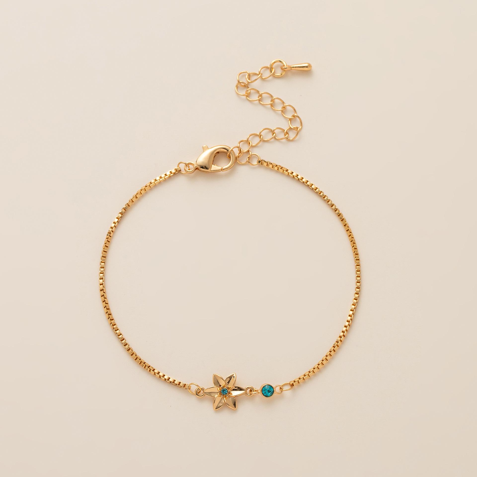 

December Flower Bracelet Zircon Birthday Stone Pendant Bracelet Women S Zodiac Flower Birthday Flower Color Retention