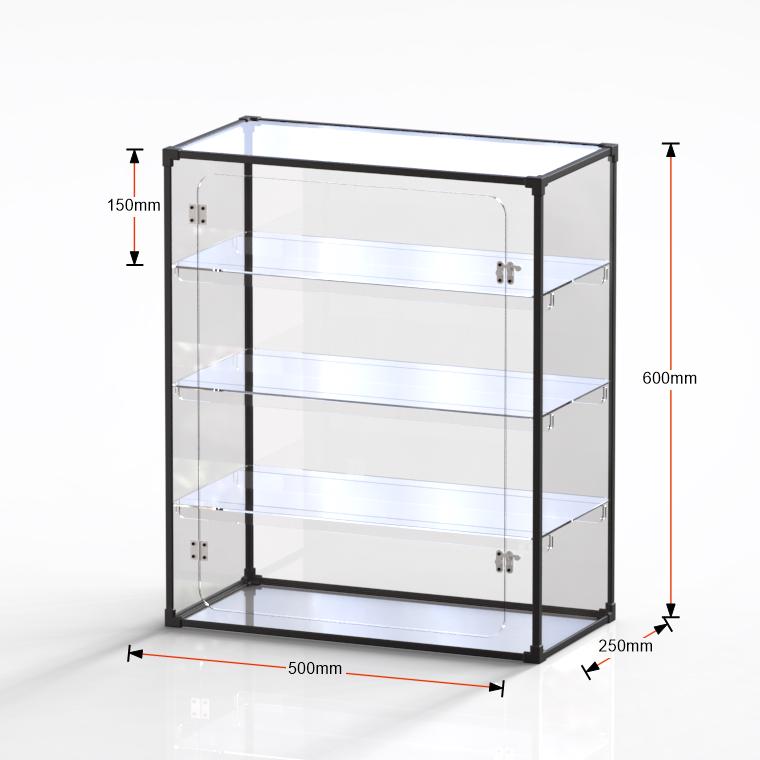 Tiered Bread and Cake Display Rack - Alloy Frame with Transparent Cabinet
