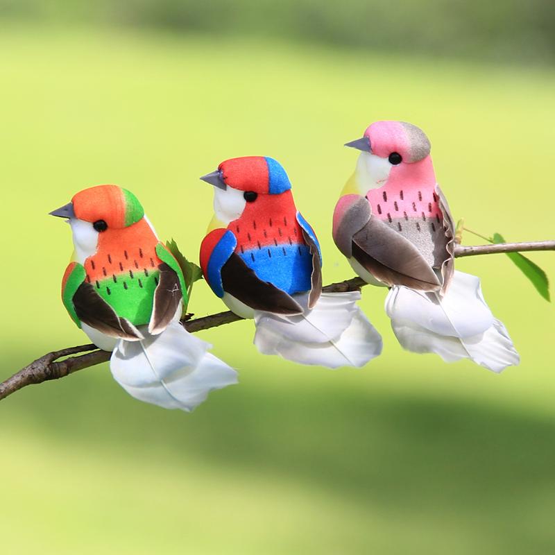 3/6Pcs 3D Fake Craft Birds Artificial Foam Birds Birthday Party Decorations Home Garden Wedding Decoration
