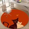 1PC Cat Love Office Round Area Rug, Mat Suitable ForOffice, Under Office Chairs Bedroom Living Room Home Decor, Room Deco