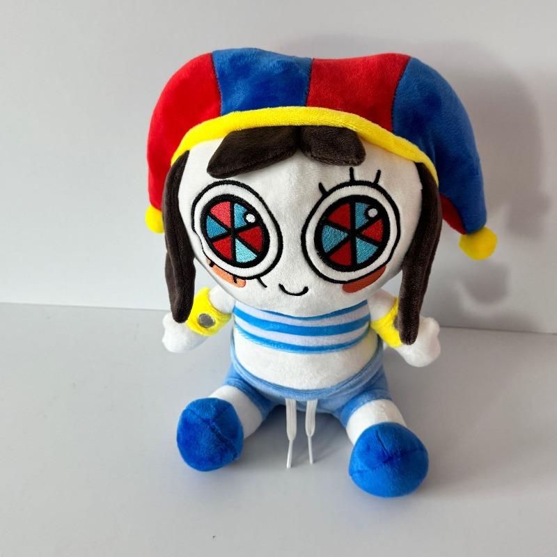 The Amazing Digital Circus Pomni Plush Doll Soft Stuffed Toy with Unique Blue White Outfit and Red Blue Eyes Cute Jester Figure for Fans Home Decor