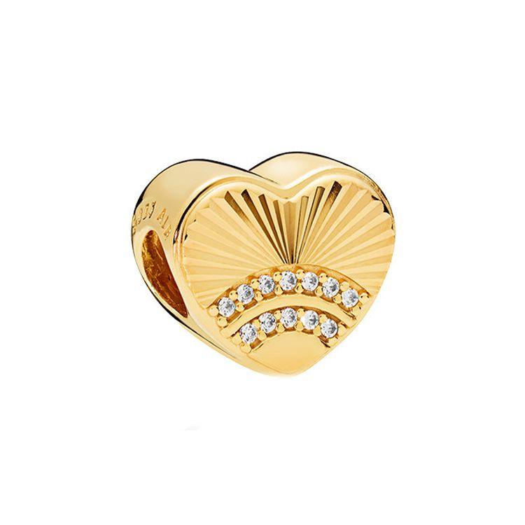 Pandora Shine Love Shell Charm Unisex Charm 767288CZ Gold
