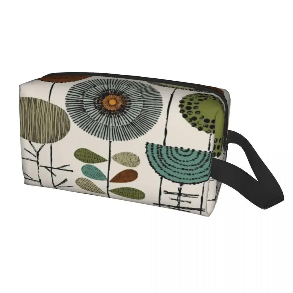 Travel Orla Kiely Wallpaper Toiletry Bag Cute Flowers Floral Retro Cosmetic Makeup Organizer Women Beauty Storage Dopp Kit Box