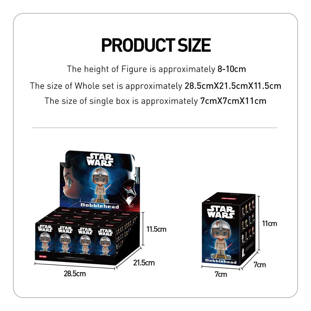 POP MART Star Wars Wackelkopf Serie Pop Mart Gachapon Blind Box Figur Plastikmodell Premium Spielzeug PVC Weichvinyl Originalcharakter Geburtstagsgeschenk [1