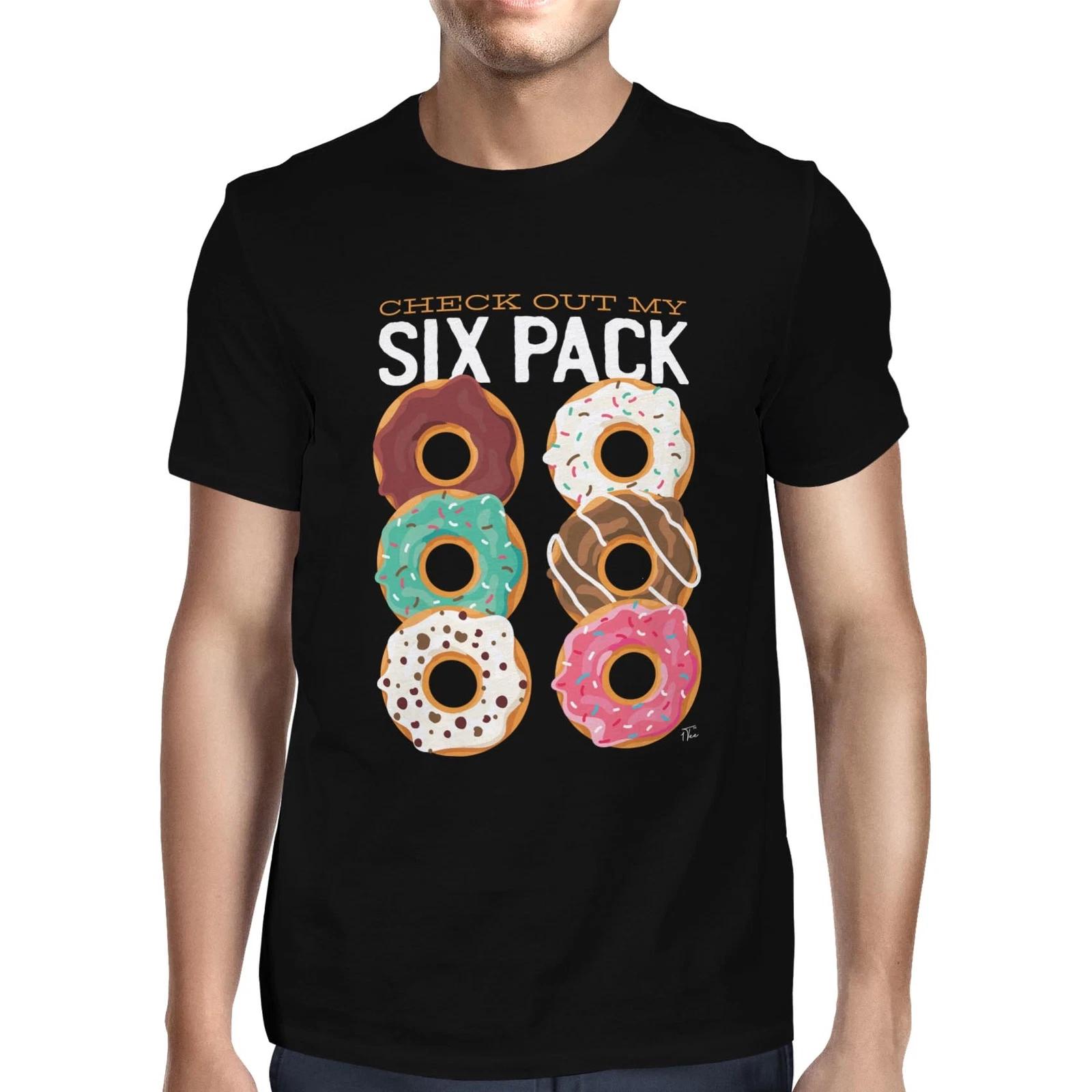 1Tee Mens Check Out My Six Pack Donut Lover T-Shirt M
