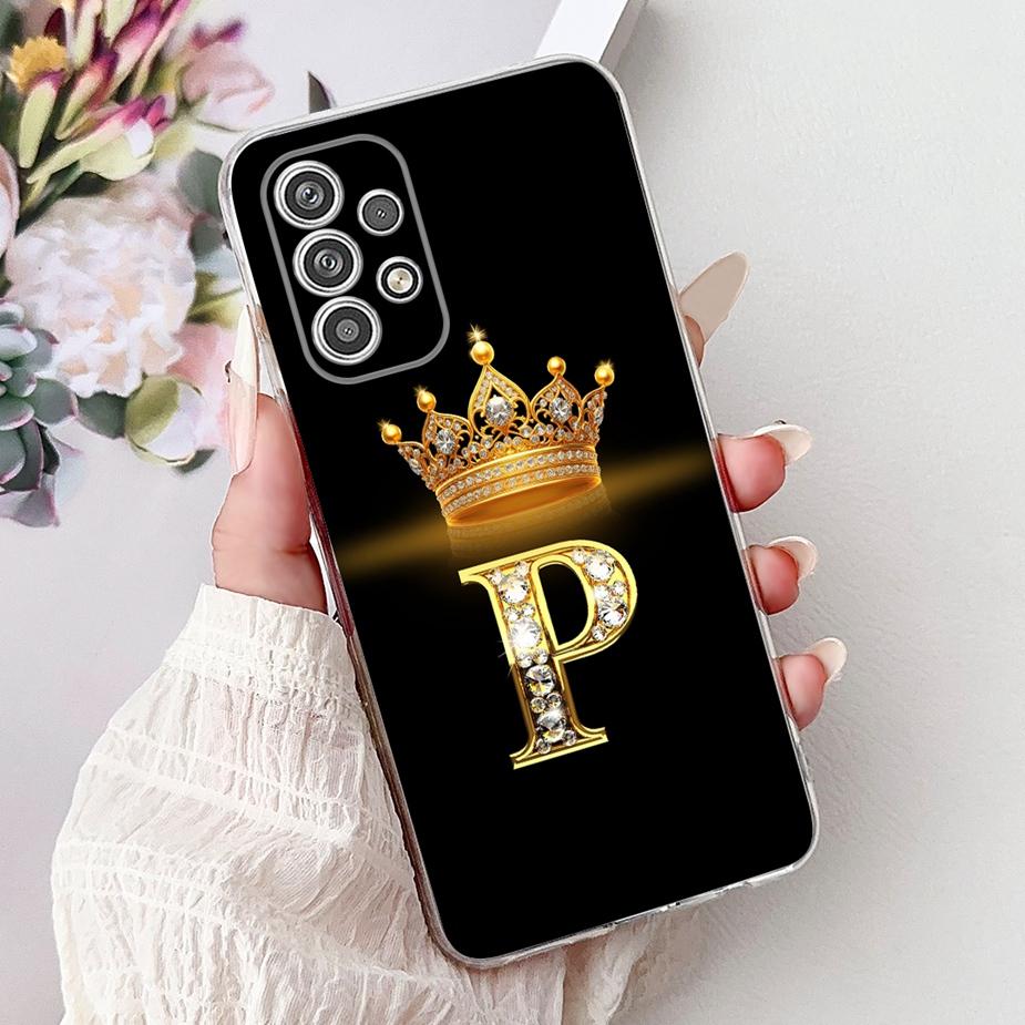 For Samsung Galaxy A23 A33 A53 A73 5G Case New Crown Letters Cover Soft Silicone Case For Samsung A23 A 33 73 Galaxy A53 5G Bags