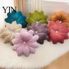 Round Decorative Pillows for Bed Flower Throw Pillow, 18 Inch Floral Cushion, Velvet Accent Home Decor Pillow with Rhinestone Sofa Couch Chair Shaped