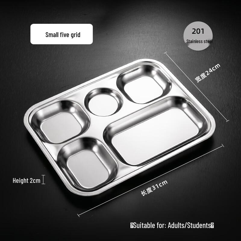 Morona 304 SS Rectangular 4-Compartment Meal Tray, 10-Pack