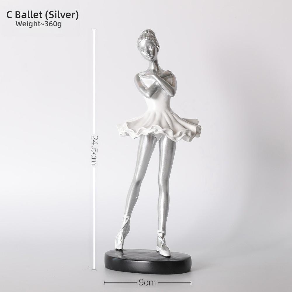 Ballet Girl Resin Statue - Cute Dancer Figurine for Children's Room Decor, Birthday Gift, Ballet Lover Collectible Art