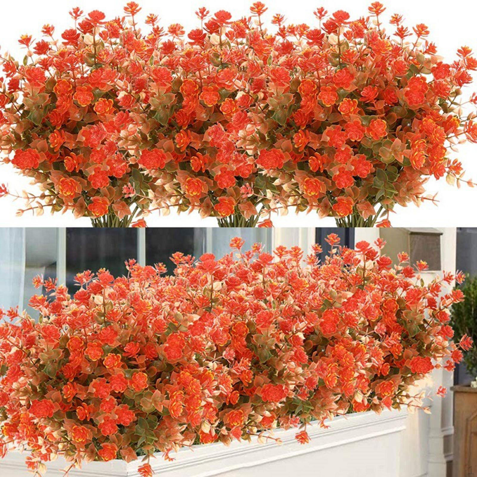 

12 Bouquets Artificial Flowers for Indoor Home Wedding Party Decoration Orange 2