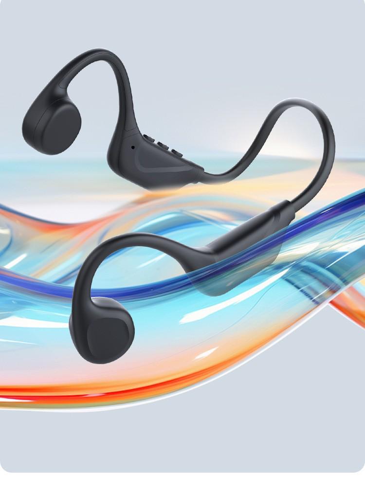 S1 True Bone Conduction Bluetooth Earphones - IPX5 Waterproof, 9h Battery, Ideal for Running & Cycling.