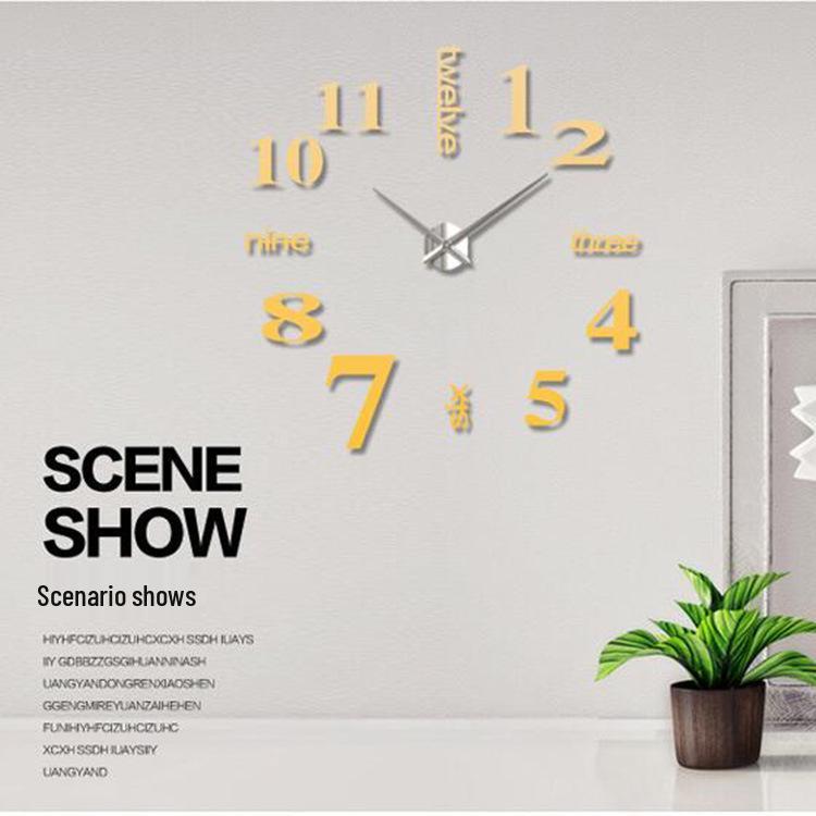Creative Night Glow Acrylic Wall Sticker Clock for Living Room