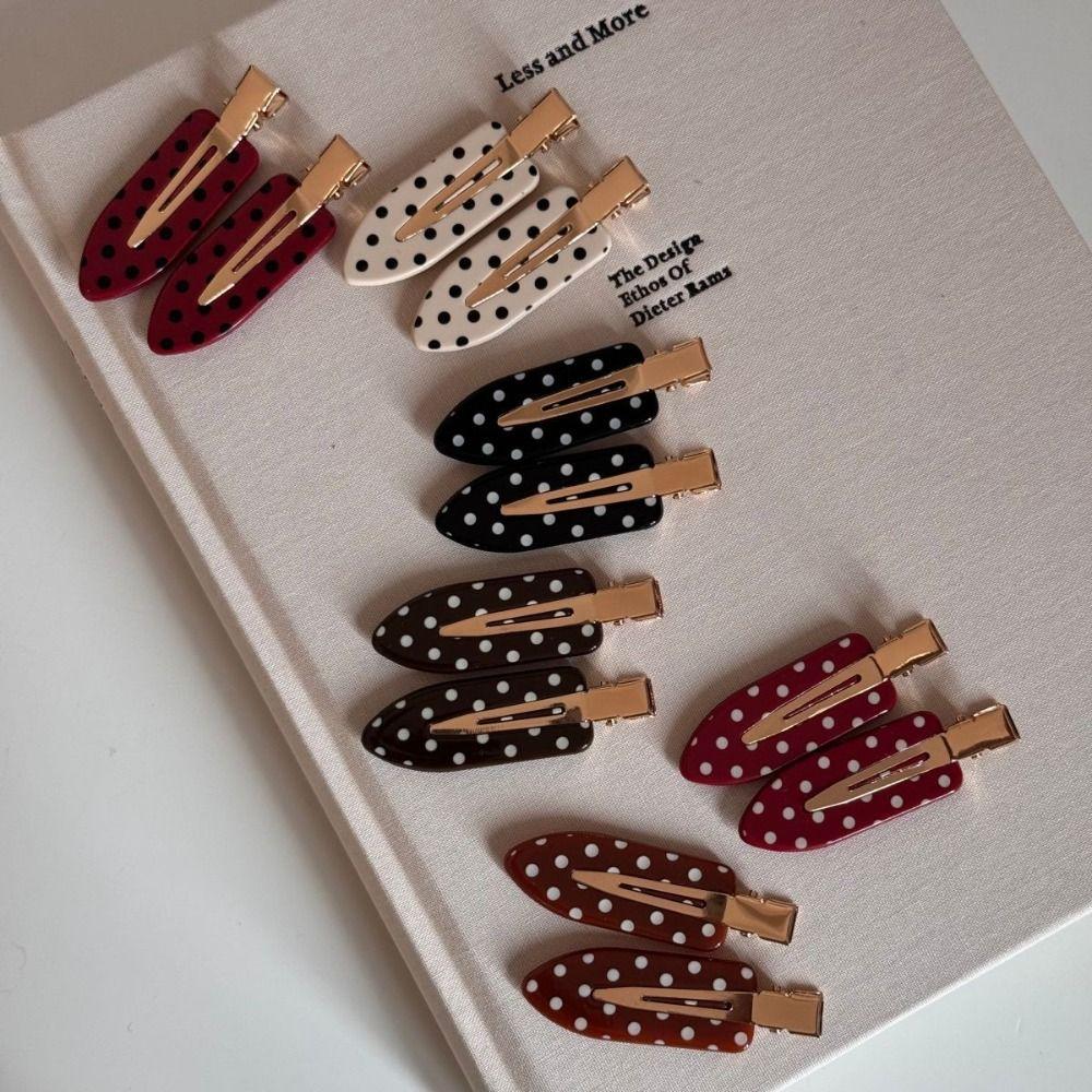 Black White Polka Dot Hair Clip Wave Point Side Clip Temperament Acetate Seamless Hairpin  Work