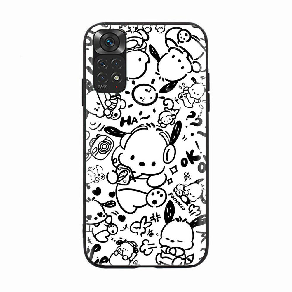 Capa preta para Samsung Note 20 Lite S24 Ultra S23 A03 A05 A06 A11 A71 A15 A16 A13 A24 A25 A33 A52 A53 A50 M55 M35 Plus H-9 Pochacco