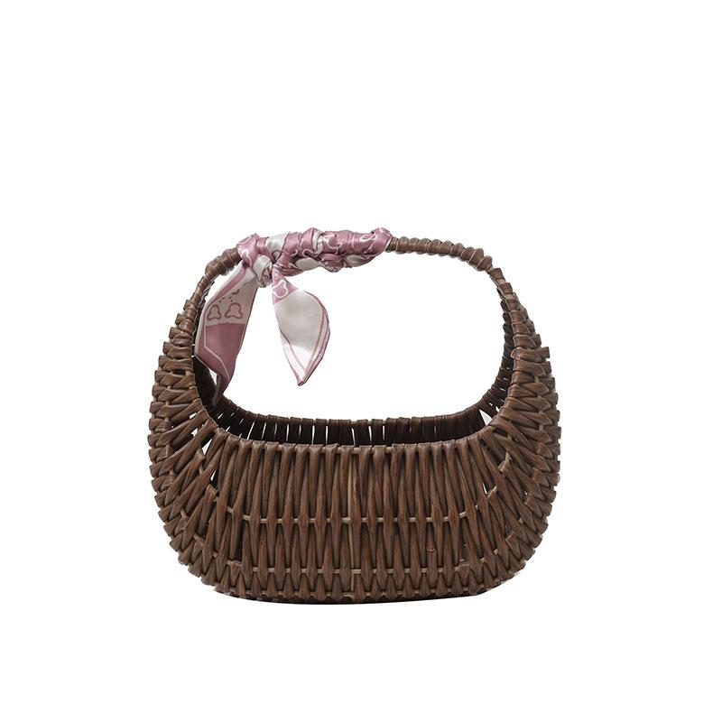 New trendy and cool personalized rattan commuter women's basket bag fashionable Xiaoxiangfeng portable small square bag