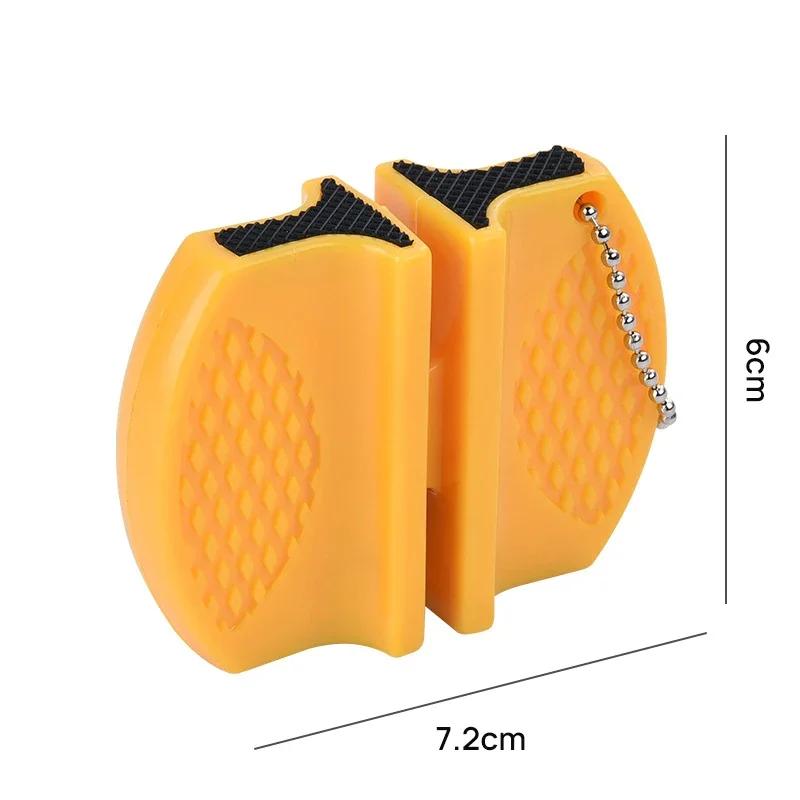 1/2Pcs Mini Knife Sharpener Portable Two-Stage Ceramic Rod Whetstone Tungsten Steel Sharpener With Chain Camping Kitchen Tools