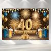 40. Geburtstag Party Hintergrund Polyester Banner Fotokabine Dekoration 109