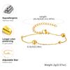 Minimalist Stainless Steel Ball Beads Bracelet, Waterproof 18K Gold Plated Cross Chain Bracelet for Women Trendy Jewelry