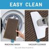 15 Piece Faux Linen Stair Treads Carpets with Rubber Backing Machine Washable A0KF