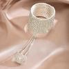 Multi layer rhinestone linked finger personalized trendy bracelet ring, women's Latin dance ballroom dance versatile accessory