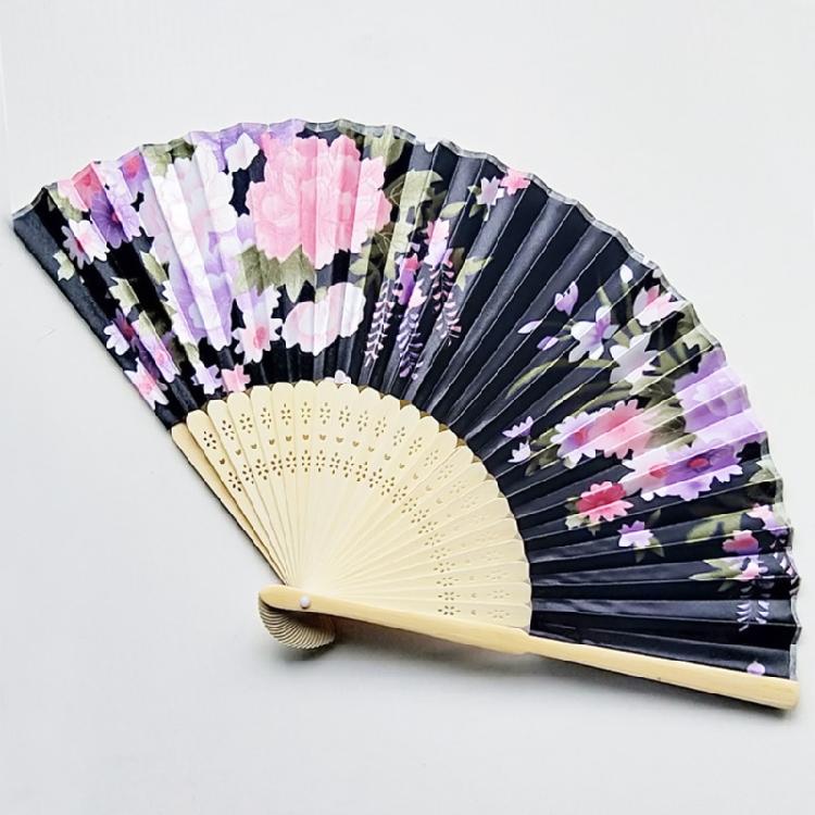 Japanese Floral Hand Fan for Music Festival Dance Gift Performances Home