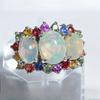 Fashion Unique Color Zirconia Ring New Light Luxury Exquisite Retro Ladies Wedding Jewelry Accessories Birthday Gift