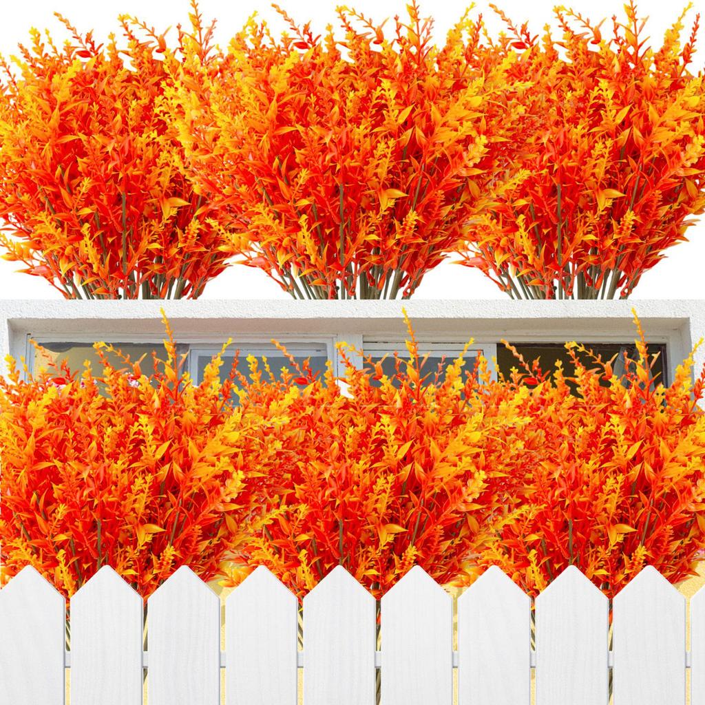 Lavendel Kunstbloemenboeket met Groen - Plastic Bloemen en Tarwearen in Pot voor Decoratieve Bloemenmuren.
