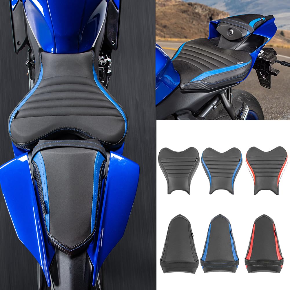 

Motorcycle Front Driver Rider Solo Seat Anti-Slip Rear Passenger Seat Cover Cowl Cushion Pad