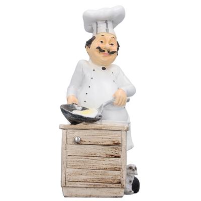 Chef Kookfiguur Klein Stereoscopisch Kunst Ornament Hars Decoratie Beeld voor Keuken Woonkamer