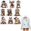 Winter Christmas Style Handmade T-shirts with Animal Stickers, Hooded Sweatshirts, Clothing Stickers, Heat-pressed Decorative Stickers