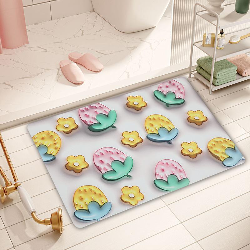 New 3d Three-dimensional Expansion Diatom Mud Quick Drying Soft Mat Bathroom Door Absorbent Non-slip Blanket Multi-purpose