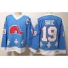 Mens Retro Ice Hockey Jersey Quebec Nordiques 19 Vintage Training Shirt NHL Style Cotton Blend