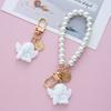 Keychain Pendant Faux Pearl Luxury Angel Letter Round Tag Stainless Alloy Exquisite Anti-lost Shoulder Bag Schoolbag Decoration Pendant Key Holder