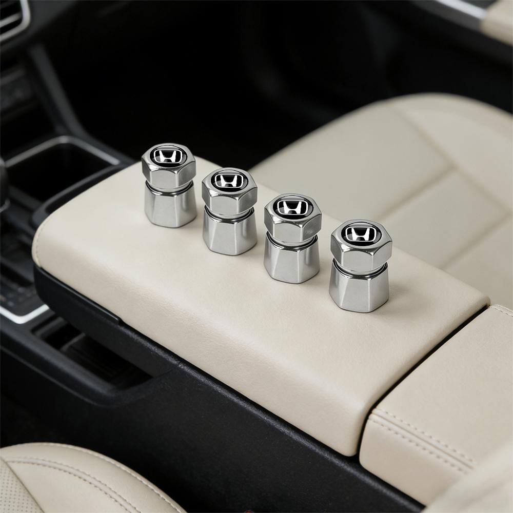 Car Accessories 4Pc Metal Alloy Wheel Tire Valve Caps Stem Case For Honda Civic FIT Accord Prelude CRV 5th City CRZ CRX Jazz HRV